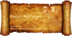 Daczi Márton névjegykártya